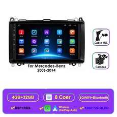 안드로이드 자동차 라디오 카플레이 GPS DSP BT 메르세데스 B200 스프린터 W906 W639 AB 클래스 W169 W245 비아노 비토, 4G-32G MIC CAM