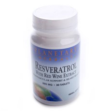 Planetary Herbals 白藜蘆醇紅酒萃取物錠 885mg, 1罐, 30顆