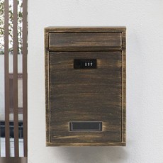 郵筒熱賣彩色圖文logo定制信箱密碼鎖室外防雨門口掛牆復古裝潢郵筒幼儿園（美好生活家居鋪, 仿古金密碼鎖