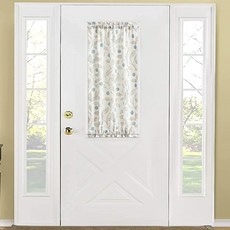 VOGOL 도어 커튼 패널 단열 그레이 패턴 프린트 프렌치 커튼 창문 거실 출입구용 리넨 질감 프라이버시 63.5 x 182.9cm25 72인치 1팩 155340