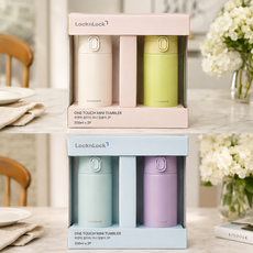 락앤락 미니텀블러 원터치 고리형 이중진공, 1개, 200ml, 파스텔톤 아이보리 1개 + 그린 1개 1개, 200ml, 파스텔톤 아이보리 1개 + 그린 1개