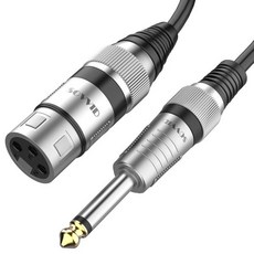 Sovvid 0.9m(3피트) XLR - 0.6cm(1/4인치) 마이크 케이블 6.35mm TS 모노 3핀에서 1/4인치 수 언밸런스 인터커넥트 와이어, 여성, 6FT