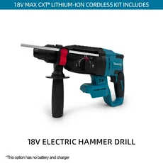 Makita 오리지널 HR140D 브러시리스 해머 무선 전기 해머 18V 리튬 배터리 무선 드릴 Makita 18v 전동 공구, [01] No Battery