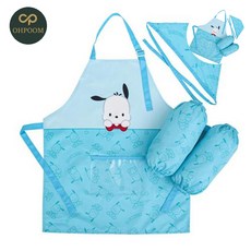 [픽네] 어린이앞치마팔토시세트 어린이앞치마두건세트 유아앞치마두건세트 포차코 허니 앞치마 토시 두건 3종세트