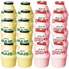 빙그레 바나나우유 240ml 20입 혼합 (바나나맛10입+딸기맛10입), 8개