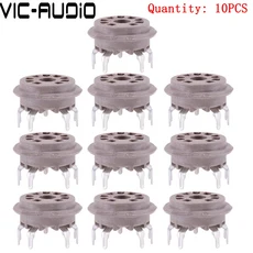 베이클라이트 B9A 9Pin 밸브 소켓 ECC82 12AU7 EL84 6922 진공관 앰프 오디오 빈티지 HIFI, 01 빠른  Mainland, 01 Tin-Plated-10PCS
