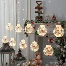 『皓暉燈飾』led聖誕老人許願球窗簾燈 浪漫節日裝飾燈/聖誕窗簾燈/聖誕裝飾燈/店鋪櫥窗佈置燈, 1個, 【聖誕樹】, 暖白