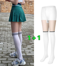 버디프로 자외선차단 예쁜 투톤 올인원 골프 스타킹, 2개, 화이트