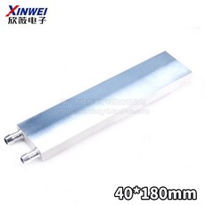 熱銷爆款 散熱片水冷頭40*40水冷板 吸熱液冷CPU半導體製冷片散熱器 模具水冷紫銅 模具散熱片 半導體製冷片, 銀色 40*180mm（兩面拋, 1個