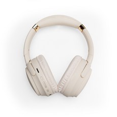 粉色耳罩式耳機，無線藍牙，舒適配戴，內建麥克風，時尚簡約, 米白, Neo 1