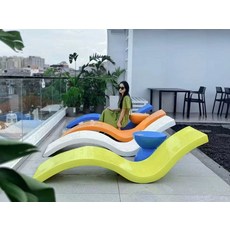 선베드 야외 풀빌라 라운지 수영장 호텔 해변, 180x62x60cm 화이트