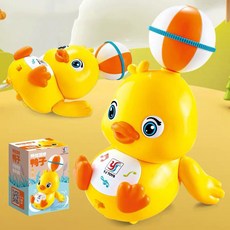 YJ TOYS 電動頂球鴨子 音樂聲光跳舞特技玩具 兒童互動禮物, 頂球鴨子, 1個