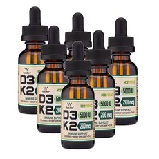 더블우드 비타민 D3 K2 5000IU 200mcg 리퀴드 드롭스 Double Wood Vitamin D3 K2, 30ml, 6개