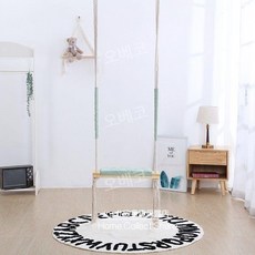 실내철봉 그네의자 밧줄 로프 행잉체어 싱글 1인용 천장 원룸 인테리어, 그린, 3박스