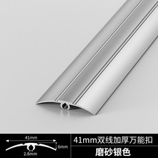 可開發票 萬能扣壓條 鋁合金萬能扣 門檻條 木地板收邊條 門口壓邊條 扣條 高低落差瓷磚壓條, 1個, 雙線加厚●磨砂銀色2.7米一支
