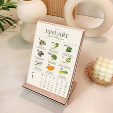 퍼니즈 2026년 제철 음식 달력, 1개, (2026)제철달력(탁상용-거치대미포함)