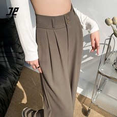 여성 프리미엄 수트 팬츠 오버핏 드레이피 핏 슬랙스 뱃살 커버 하이웨이스트