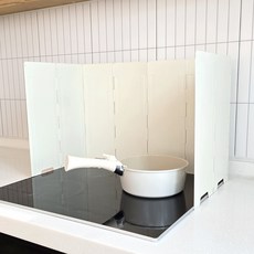 클렌 가스렌지가림막 접이식 기름튐방지 인덕션가드 전선홀적용 아이보리+ 보관파우치, 1개