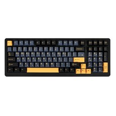 큐센 풀윤활 가스켓 유무선 기계식 키보드 하이무, 블랙, QSENN Q99 PBT, 넌클릭 바다소금축