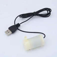 슈퍼 조용한 DC 5V USB 브러시리스 모터 펌프 휴대용 잠수정 워터 수경 물고기 탱크 순환 물 공예 분수, White Horizontal