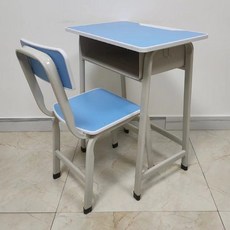 책상스툴 레트로 옛날 테이블 책걸상, 1_블루