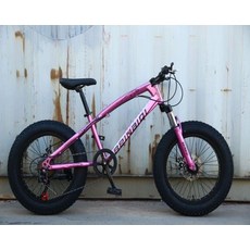 광폭타이어 팻자전거 바퀴큰 경량 타이어 펫자전거, 20inch, 7단, 브라이트핑크 20인치