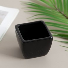 (3+1) 도자기 사각 화분 마름모 소 7x7cm 2컬러 조화꽃 전용 다육 인테리어 장식 소품 원예 용품 가드닝, 블랙