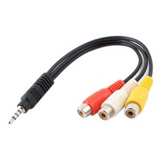(주)승원전자 SW0042_3.5mm4극(숫)-3RCA 12cm 빔프로젝터 연결 4극 3RCA케이블