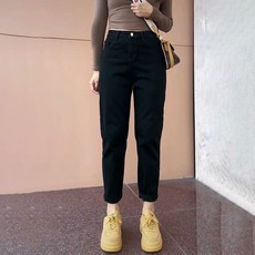 Yellwel 여름 레저 스트레이트 팬츠 루즈핏 슬림핏 빅사이즈 여성청바지 DJP