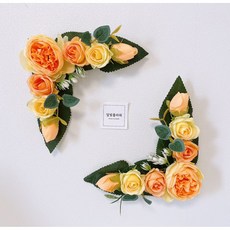납골당 리스 추모 라넌 조화 봉안당꾸미기 납골당장식 유골함리스, 1개, 라넌오렌지