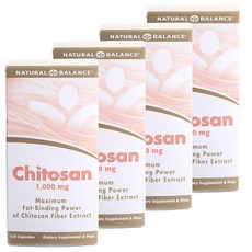 네츄럴밸런스 키토산 1000mg 캡슐, 120정, 4개