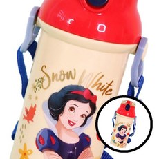 릴팡 원터치 물통 아동용 유아 어깨끈 어린이 음료수 프린세스 휴대용 BPA 프리 스노우화이트