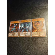 유희왕 이집트 삼환신 신 자체 제작 카드 오실리스 라 오벨리스크 세트, Q-brushed flash