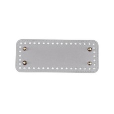 DIY 직사각형 가방 바닥 PU 가죽 뜨개질 코바늘 뜨개질 가방 바닥 44개 구멍 포함, Silver, 1개