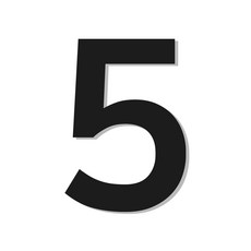 [5초 설치] 스튜디오투명 라커룸 호실 입체 숫자 검정색, 5 [검정색], 1개