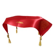 亮光緞布供桌桌裙加流蘇, 紅色