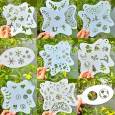 페이스페인팅도안 그림 취미 도안 S01 32개세트 할로윈 행사 스노우워싱 오각별 하트 크라운, 1개