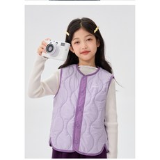 마이멜로디 여아 조끼 가을 겨울 아동 교복 필수템 외출용 핑크색 여아 솜 조끼 중대형 아동 민소매 패딩