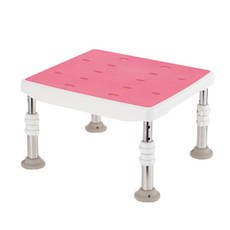 【海夫健康生活館】HEF 日本 不鏽鋼 高度可調 防滑泡澡 防霉軟墊 標準沐浴椅 粉色/綠色(HEFR-98/99), 粉色(HEFR-98), 1個