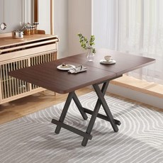 비덴 식탁 접이식 너비 39.4인치(100cm) x 깊이 23.6인치(60cm) 높이 29.1인치(74cm) 사용: 1/2/4/6명 조립 필요 없음 접이식 2024년형, 120x60cm