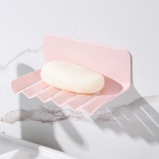 윈썸 선반형 비누 받침대 물빠짐 접착식 무타공, 2개, pink