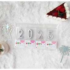 2026 숫자초 신년파티 새해 케이크 양초 파티 초, 1개, 20g, Silver