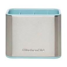 키친에이드 Multi Compartment Sink Brush and Sponge Caddy with Perforation for Quick Air Drying 3.25 x, Mineral Water