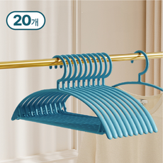 덴코 어깨 뿔 방지 반원형 옷걸이, 블루, 20개