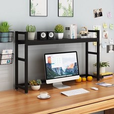 책상위선반 사무실 3단 2단 베이지 1단 레트로 독서실 공간절약, 75cm 블랙보드 블랙