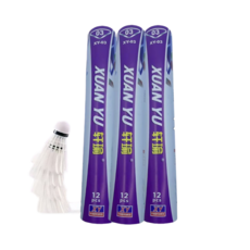 羽毛球12只裝，耐打鵝毛羽毛球，室內室外比賽訓練防風羽毛球, 1個, 軒瑜-【經久耐打】 娛樂12只裝