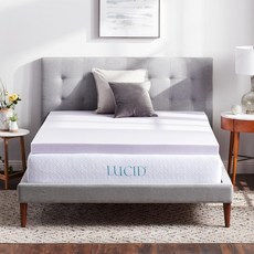 LUCID 2인치 라벤더 메모리폼 매트리스 토퍼 통기성 디자인 트윈 사이즈 169550, 3 Inch, Lavender, Queen