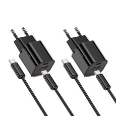 Toocki 투키 GaN PD3.0 PPS 33W C타입 미니 2포트 초고속 충전기 CtoC 60W 케이블 포함, 블랙, 2개