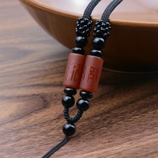昱晶閣 六字真言吊墜掛繩 磨砂紅瑪瑙桶珠 可伸縮項鍊繩, 1件, 可調繩+磨砂紅瑪瑙(六字真言), 黑繩