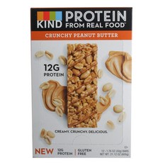 KIND 高蛋白堅果棒, Crunchy Peanut Butter, 12入